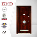 90mm acero puerta acorazada de madera de estilo turco JKD-TK918 con vidrio insertado